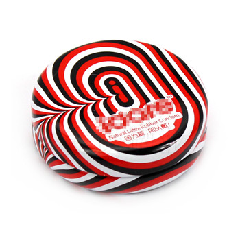 迷你圓形避孕套鐵盒加工,熱銷安全套單個裝鐵盒子