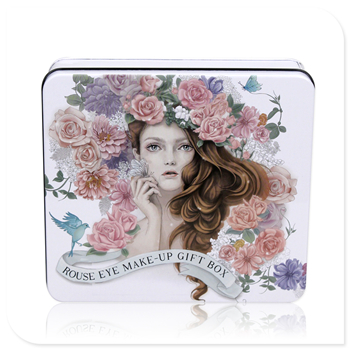 長方形眼妝套裝鐵盒包裝,化妝品馬口鐵盒子