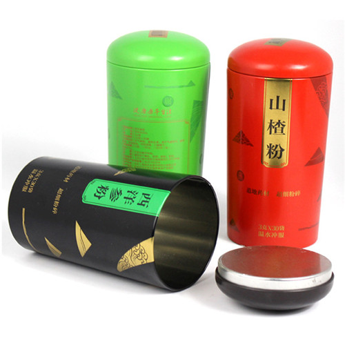 西洋參粉鐵罐；圓形山楂粉包裝罐定制