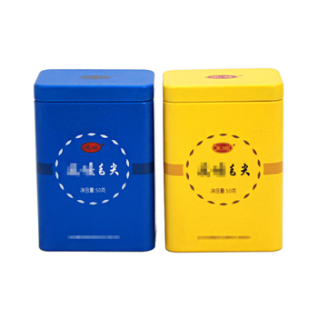 宿遷制罐廠定制毛尖茶葉鐵罐_方形茶葉禮品鐵罐包裝