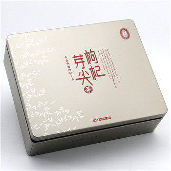 長方形枸杞芽茶高檔鐵盒包裝_茶葉鐵罐馬口鐵盒廠家包裝定制